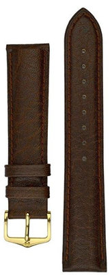 Leder-Uhrenarmband Hirsch Camelgrain L 01009015-1, braun, Kalbsleder, Länge L, Quick Release