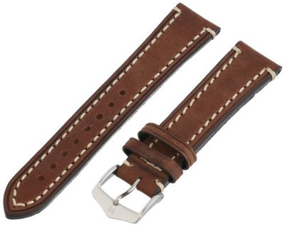 Leder-Uhrenarmband Hirsch Liberty L 10900210-2, braun, Kalbsleder, Länge L, Quick Release