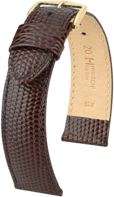 Leder-Uhrenarmband Hirsch Rainbow M 12302610OE-1, braun, Kalbsleder, open end (für feste Federstege), Länge M, Quick Release