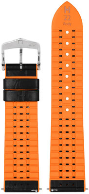 Leder-Uhrenarmband Hirsch Andy L 0927628050-2, schwarz, Kalbsleder/Naturkautschuk, Länge L, Quick Release