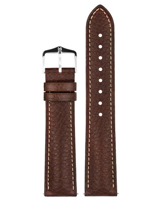 Leder-Uhrenarmband Hirsch Boston M 01302110-2, braun, Kalbsleder, Länge M, Quick Release