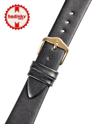Leder-Uhrenarmband Hirsch Toronto M 03702150OE-1, schwarz, Kalbsleder, open end (für feste Federstege), Länge M