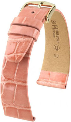 Hellorangefarbenes Lederband Hirsch Prestige L 02207023-1 (Alligatorleder) Hirsch Selection
