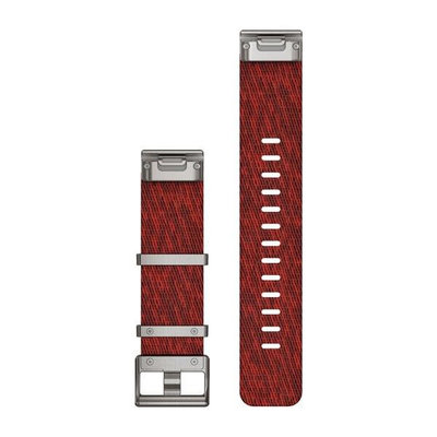 Nylon-Uhrenarmband Garmin 22mm (für Garmin Fenix 8/7/6 (47mm), Epix 2 u. a.), rot V2, QuickFit, 010-12738-22