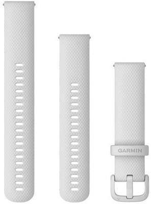 Silikon-Uhrenarmband Garmin 20mm (für Venu, Venu Sq, Venu 2 plus u. a.), weiß, Quick Release, + Verlängerungsteil, 010-13021-01