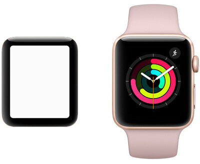 3D-Schutzglas Mosh Tempered Glass Protector 0.5mm für Apple Watch Series 3 42mm