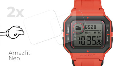 Schutzglas Mosh Tempered Glass Protector 0.3mm für Amazfit Neo (2 St.)