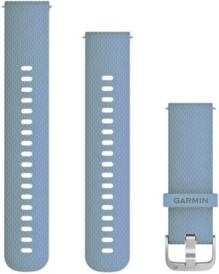 Garmin Quick Release Armband 20mm, Silikon, grau-blau, silberne Schnalle (Venu, Venu Sq, Venu 2 plus, etc.)