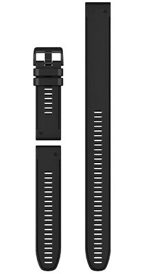Garmin QuickFit 26mm Armband, Silikon, schwarz, schwarze Schnalle (Fenix 7X/6X/5X, Tactix, etc.) + 26 cm Verlängerung