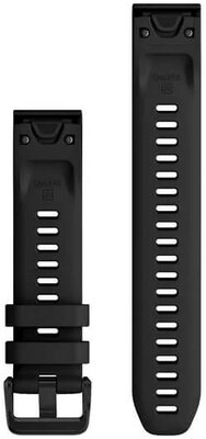 Silikon-Uhrenarmband Garmin 20mm (für Garmin Fenix 8/7S/6S (43mm) u.a.), schwarz, QuickFit, + Verlängerungsstück, 010-13028-00