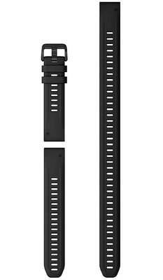 Silikon-Uhrenarmband Garmin 20mm (für Garmin Fenix 8/7S/6S (43mm) u.a.), schwarz, QuickFit, + Verlängerungsstück, 010-13028-00