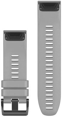 Silikon-Uhrenarmband Garmin 26mm (für Garmin Fenix 8/7X/6X (51mm), Tactix u.a.), grau, QuickFit, + Verlängerungsstück, 010-12904-00