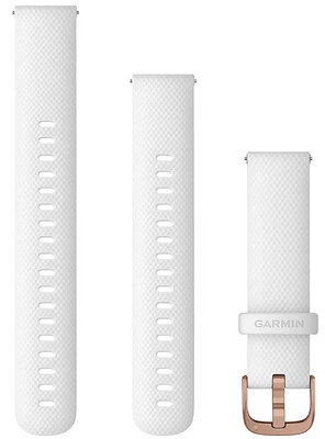 Silikon-Uhrenarmband Garmin 18 mm (für Venu 2S, Vívoactive 4S, Vívomove 3S), weiß, Quick Release, + verlängerter Teil, 010-12932-0F