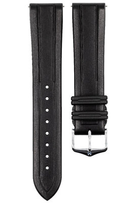Kautschuk-Uhrenarmband Hirsch Hevea L 40458850-2, schwarz, Naturkautschuk, Länge L, Quick Release