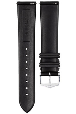 Kautschuk-Uhrenarmband Hirsch Hevea L 40458850-2, schwarz, Naturkautschuk, Länge L, Quick Release