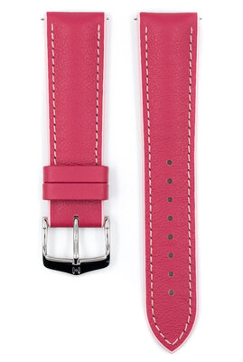 Kautschuk-Uhrenarmband Hirsch Lindsey M 0922202125-2, rosa, Naturkautschuk, Länge M, Quick Release