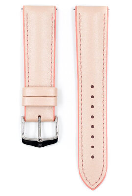 Kautschuk-Uhrenarmband Hirsch Lindsey M 0922302122-2, beige/rosa, Naturkautschuk, Länge M, Quick Release