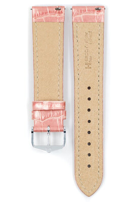 Leder-Uhrenarmband Hirsch Duke Metallic M 01027122-2, rosa, Kalbsleder, Länge M, Quick Release