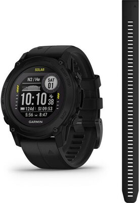 Garmin Descent G1 Solar, Black (+ Ersatz-Uhrenarmband)