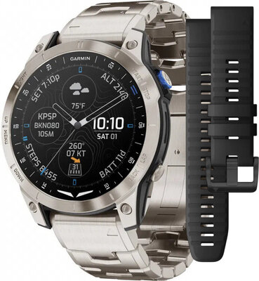 Garmin D2 Mach 1, Vented Titanium Bracelet (+ Ersatz-Uhrenarmband)