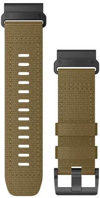 Nylon-Uhrenarmband Garmin 26mm (für Garmin Fenix 8/7X/6X (51mm), Tactix u. a.), braun, QuickFit, 010-13010-11