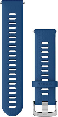 Garmin Quick Release Armband 22mm, Silikon, blau, silberne Schnalle (Venu, Forerunner 255, Vívoactive 4, etc.)