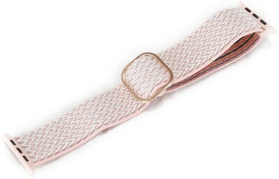 Armband für Apple Watch, Nylon, rosa, roségoldene Schließe (Gehäuse 42/44/45mm)