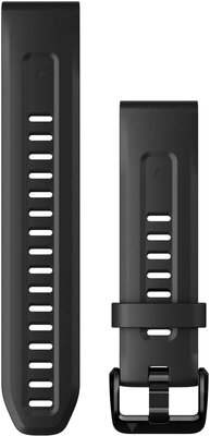 Silikon-Uhrenarmband Garmin 20mm (für Garmin Fenix 8/7S/6S (43mm) u. a.), schwarz V1, QuickFit, 010-13102-00