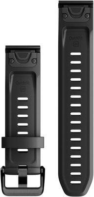 Silikon-Uhrenarmband Garmin 20mm (für Garmin Fenix 8/7S/6S (43mm) u. a.), schwarz V1, QuickFit, 010-13102-00