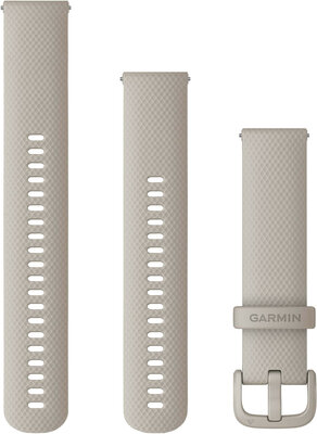 Silikon-Uhrenarmband Garmin 20mm (für Venu, Venu Sq, Venu 2 plus u.a.), grau V2, Quick Release, + verlängertes Teil, 010-13021-07