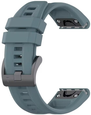 QuickFit Armband 26mm, Silikon, dunkelgrau, schwarze Schnalle (Garmin Fenix 7X/6X/5X, Tactix, etc.)