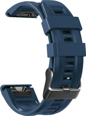 QuickFit Armband 26mm, Silikon, dunkelblau, schwarze Schnalle (Garmin Fenix 7X/6X/5X, Tactix, etc.)
