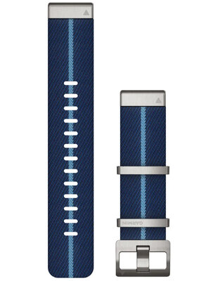 Nylon-Uhrenarmband Garmin 22mm (für Garmin Fenix 8/7/6 (47mm), Epix 2 u.a.), blau V2, QuickFit, 010-13225-10