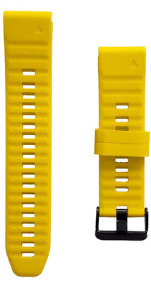 QuickFit Armband 26mm, Silikon, gelb, dunkle Schnalle (Garmin Fenix 7X/6X/5X, Tactix, etc.)