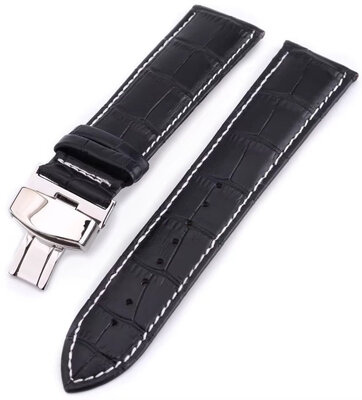 Leder-Uhrenarmband Ricardo Cortona, schwarz, Quick Release