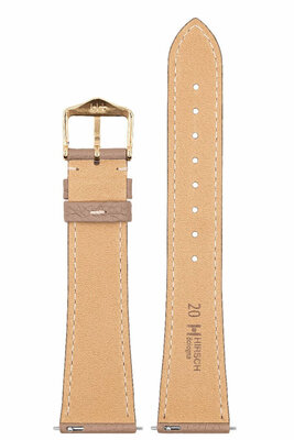 Leder-Uhrenarmband Hirsch Bologna L 01802037-1, braun, Kalbsleder, Länge L, Quick Release