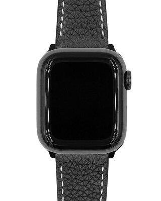 Leder-Uhrenarmband Hirsch Bologna L 01802050-2, schwarz, Kalbsleder, Länge L, Quick Release