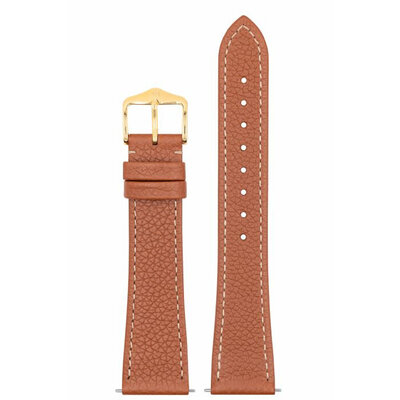 Leder-Uhrenarmband Hirsch Bologna L 01802070-1, braun, Kalbsleder, Länge L, Quick Release