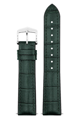 Leder-Uhrenarmband Hirsch Paul L 0925028040-2, grün, Kalbsleder/Naturkautschuk, Länge L, Quick Release