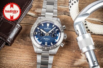 Edox SkyDiver Chronograph Quartz 10116-3-buidn Limited Edition 1000pcs ( + Ersatz-Uhrenarmband )