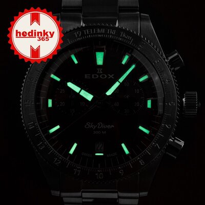 Edox SkyDiver Chronograph Quartz 10116-3-buidn Limited Edition 1000pcs ( + Ersatz-Uhrenarmband )