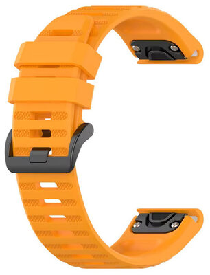 QuickFit Armband 26mm, Silikon, orange, dunkle Schnalle, ovales Ende (Garmin Fenix 7X/6X/5X, Tactix, etc.)