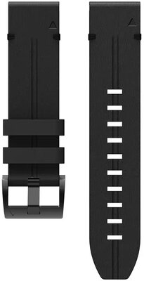 QuickFit Armband 26mm, Leder, schwarz, schwarze Schließe (Garmin Fenix 7X/6X/5X, Tactix, etc.)