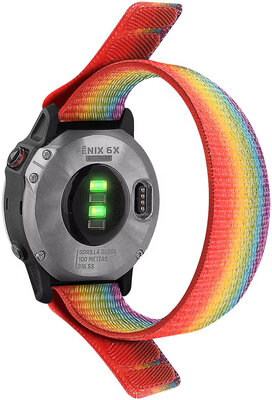 Lanyard 26mm, Nylon, Regenbogen (Garmin Fenix 7X/6X/5X etc.)