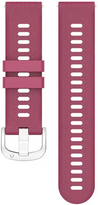 Quick Release Armband 18mm, Silikon, bordeauxrot, silberne Schnalle (Garmin Venu 2S, Vívoactive 4S, Forerunner 265S, Venu 3S, etc.)