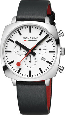 Mondaine Grand Cushion Quartz MSL.41410.LBV.SET (+ Ersatz-Uhrenarmband)