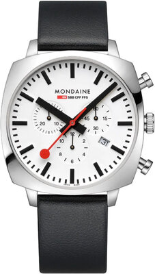 Mondaine Grand Cushion Quartz MSL.41410.LBV.SET (+ Ersatz-Uhrenarmband)