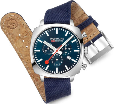 Mondaine Grand Cushion Quartz MSL.41440.LD.SET (+ Ersatz-Uhrenarmband)