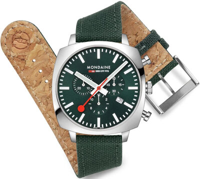 Mondaine Grand Cushion Quartz MSL.41460.LF.SET (+ Ersatz-Uhrenarmband)