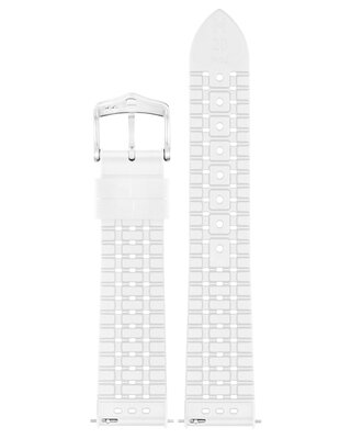 Kautschuk-Uhrenarmband Hirsch NYAD M 0920099100-2, weiß, Naturkautschuk, Länge M, Quick Release